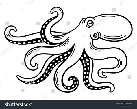 octopus clipart black and white|More.